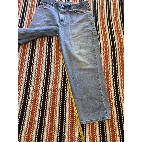 Levis Mens 560 Jeans 34x27 Loose Fit Blue Denim Medium Wash Whiskering Workwear - Picture 15 of 15